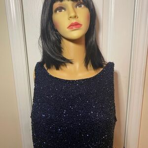 Lillie Rubin Navy Sequin Dress
